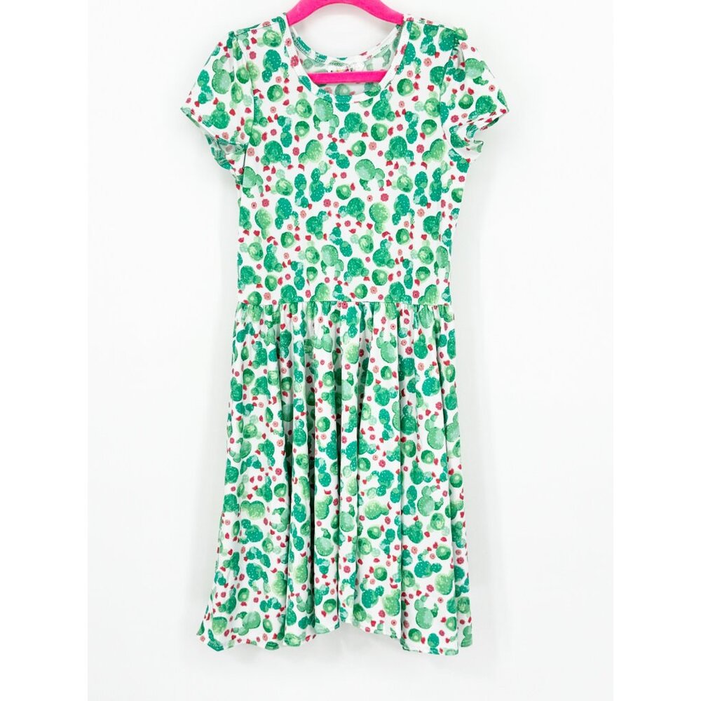Dotdotsmile Girls Dress Size 7 Green and Red Cactus Print New With Tags